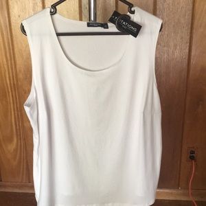 NWT Notations Cream Sleeveless Blouse 3X